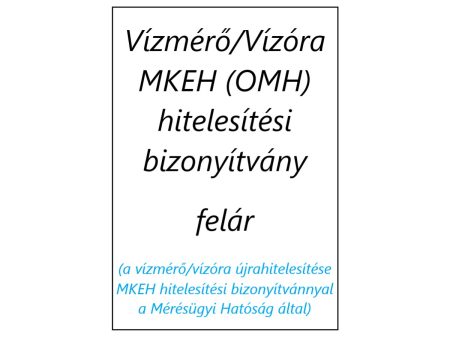 Hitelesítési bizonyítvány felár DN80 vízórához