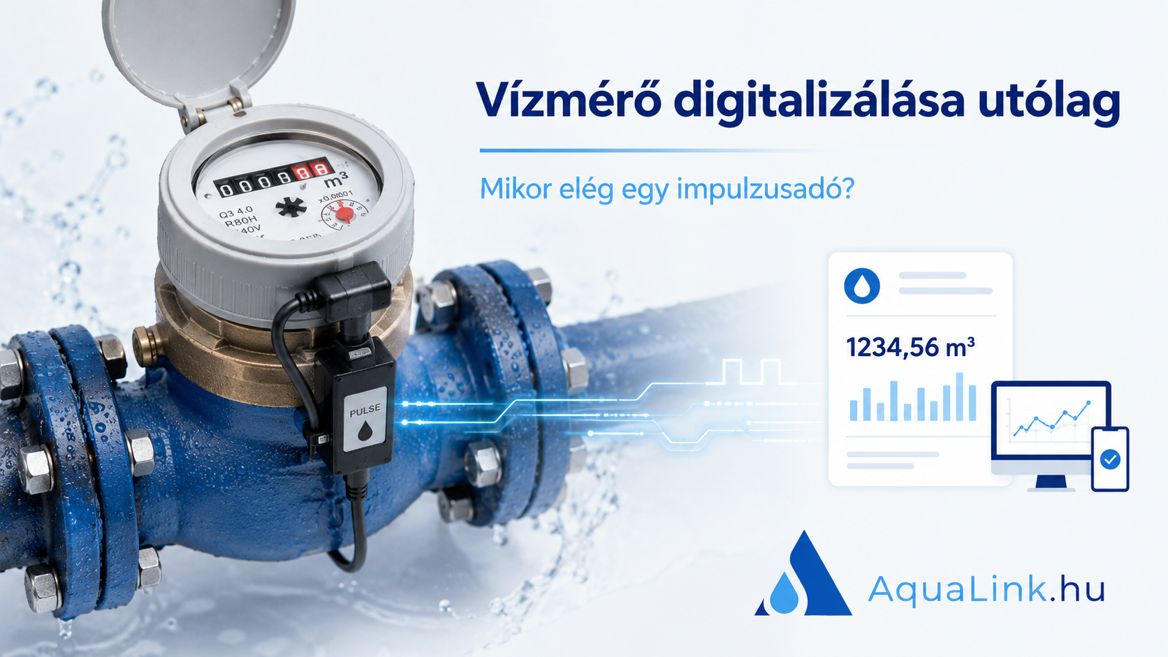 Vízmérő impulzusadó utólagos távleolvasáshoz